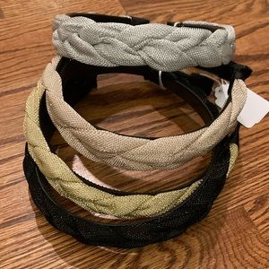 Set of Braided Shimmer Headbands (4)